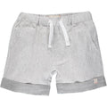 Grey Stripe Turn-up Shorts