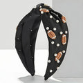 Sporty Knotted Headband Black Football