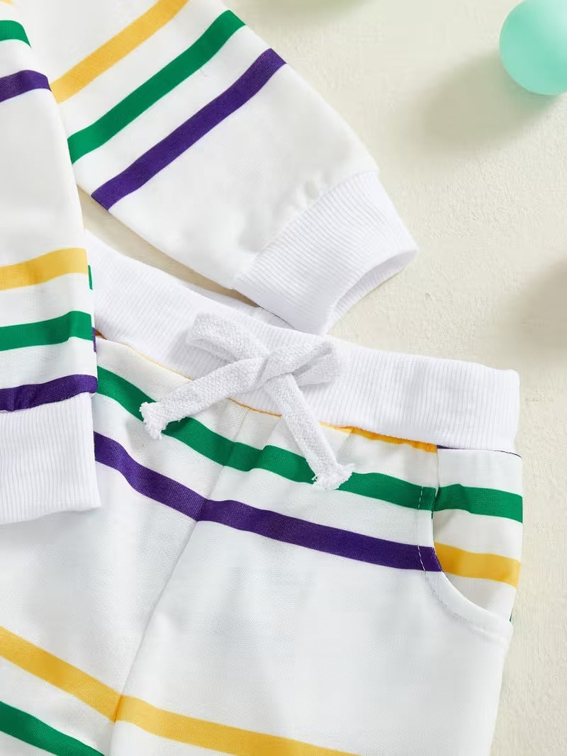 Toddler Mardi Gras Stripes Two-Piece Set
